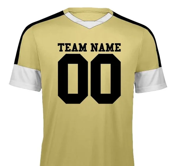 Custom High Five Men's Adult Wembley Soccer Jersey - Size: 2XL, Vegas Gold/White/Black, Add Team Name & Number to Soccer U