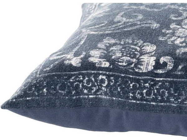 Porcha Woven Lumbar Pillow in Dark Blue