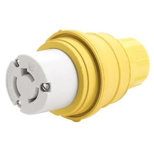 Woodhead 25W49MB Watertite Wet Location Locking Blade Connector for Male Receptacle - 3 Wires, 2 Poles, NEMA L6-15 Configuration