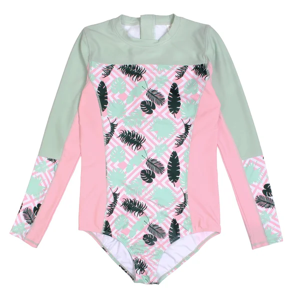 SwimZip UPF 50+ Girls Long Sleeve 1 Piece Body Suit Swimsuit (Multiple Colors)