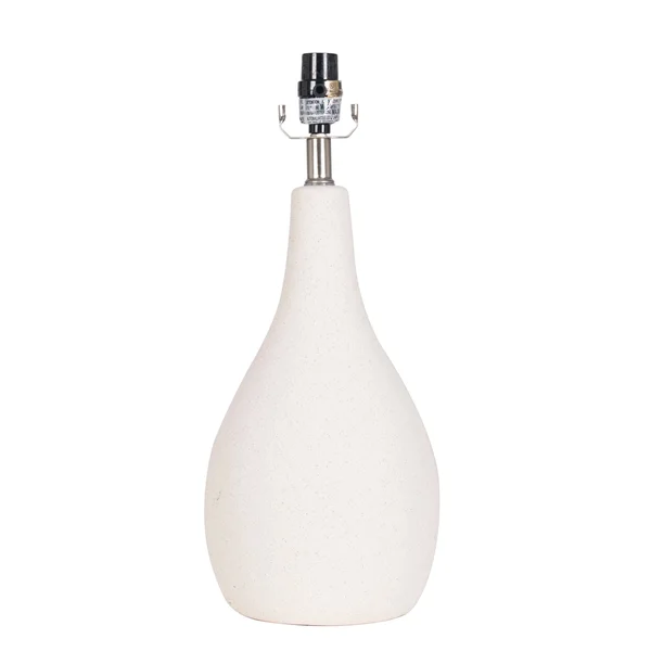 19x22 Tear Drop Textured Ceramic Table Lamp - White with Brown Shade