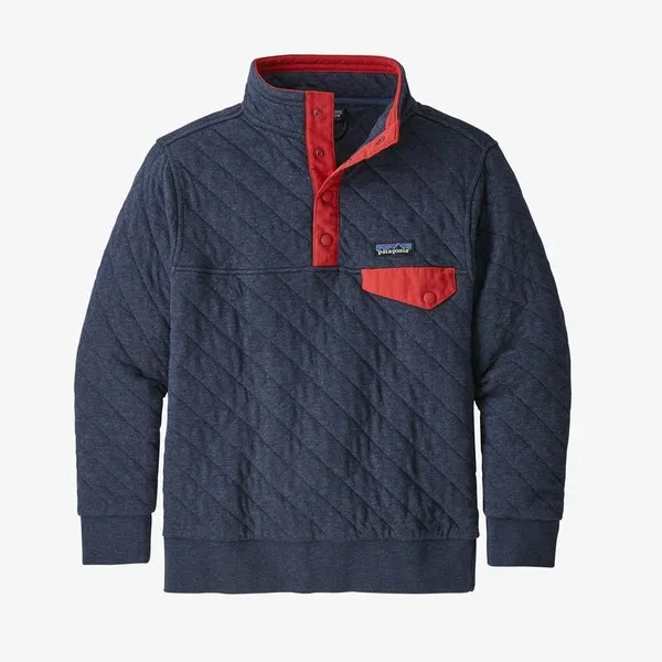 Patagonia Kids& Organic Cotton Quilt Snap-T Pullover - Boys& Clothing - Blue - 65050 - L