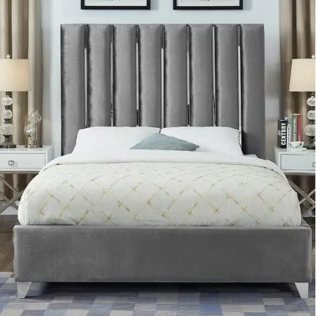 Orren Ellis Dietrich Upholstered Platform Bed, Size: Full, Gray