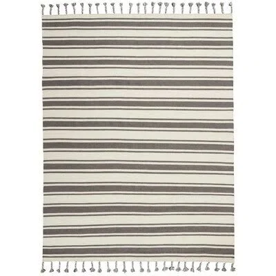 Welling Handwoven Wool Ivory/Gray Area Rug Mercury Row Rug Size: Rectangle 5& x 7&6x22