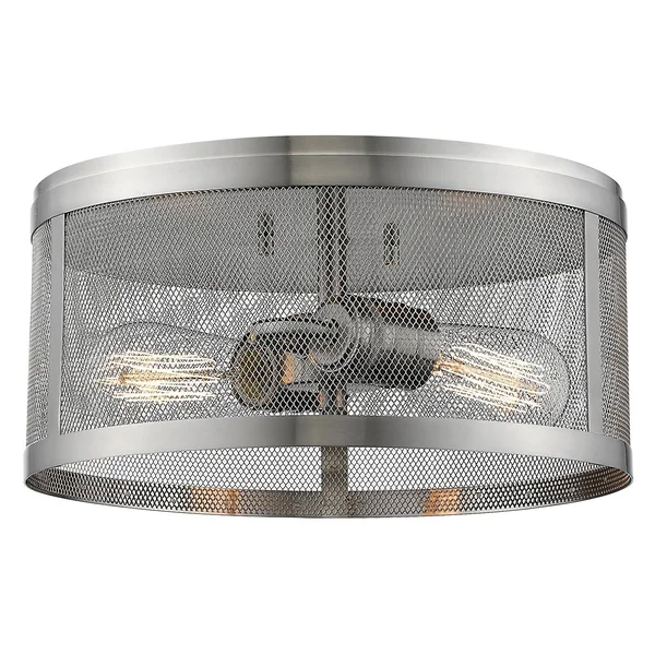 Z-Lite 331F14-BN Meshsmith 3-Light Flush Mount, Brushed Nickel