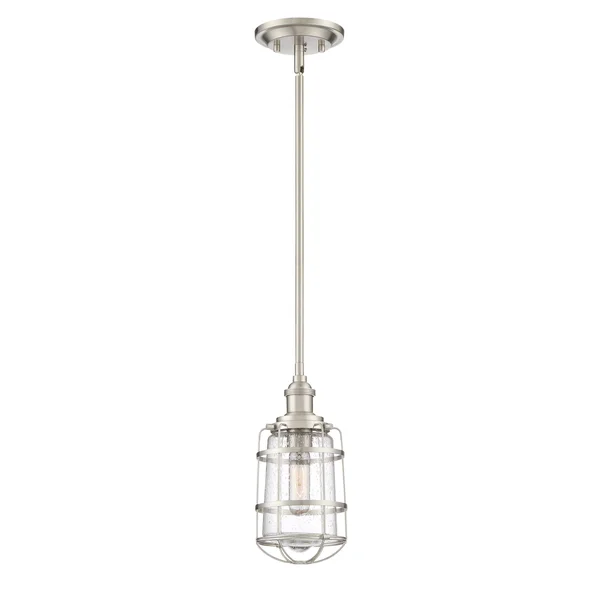 Quoizel MTE1506BN Maritime Mini Pendant Light, Brushed Nickel