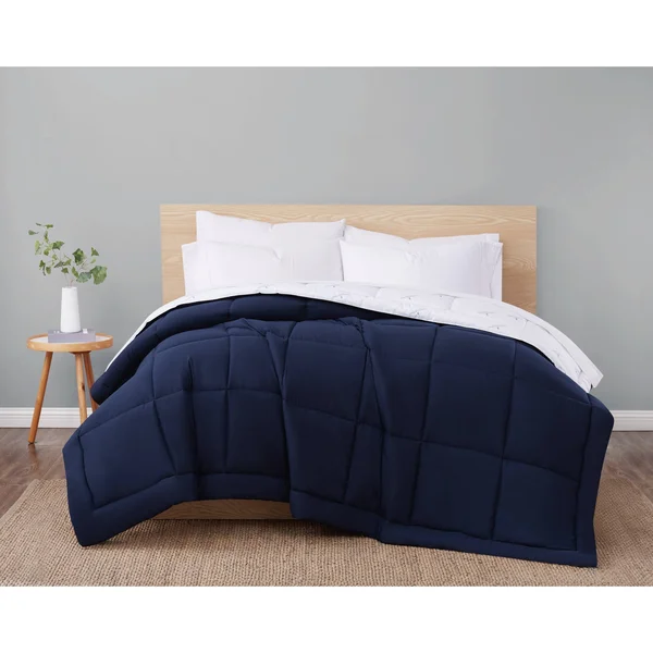 London Fog Super Soft Down Alternative Comforter - Full - Queen - Navy/White