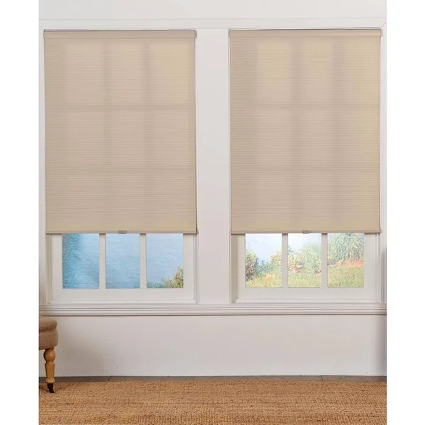 Perfect Lift Window Treatment Cut-to-Width Sand 1.5in Cordless Light Filter Double Cellular Shade-28.5in W x 72in L (Actual Size
