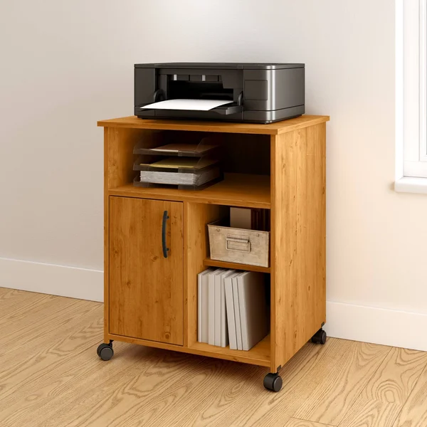 South Shore Axess Printer Cart on Wheels, Country Pine