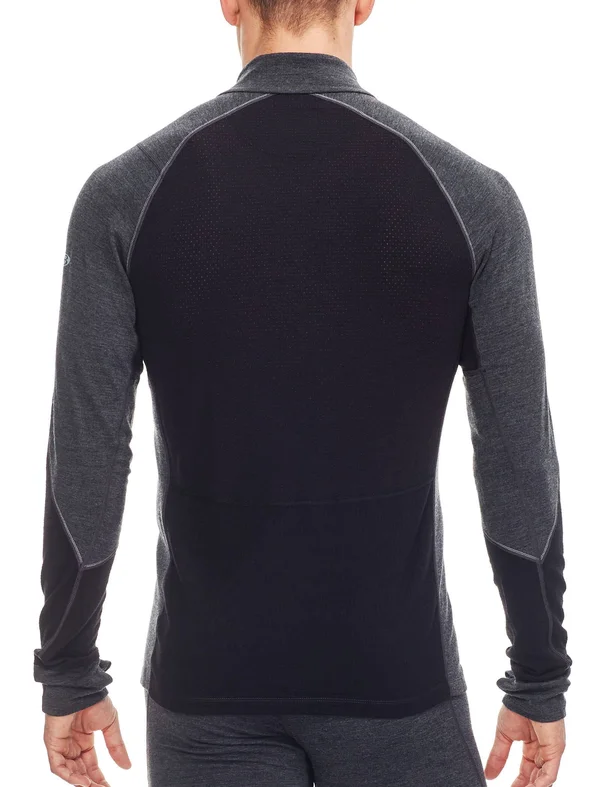 Icebreaker Men's Winter Zone LS Half Zip - Medium - Jet Heather, Black, Lunar