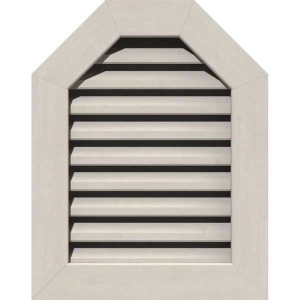 Ekena Millwork GVWOT16X2801SFPPI 16x22W x 28x22H Octagonal Top Gable Vent (21x22W x 33x22H Frame Size): Primed - Functional, Smoo