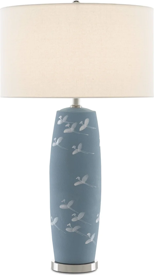 Sylph Table Lamp - Pastel Blue/White - Currey & Company