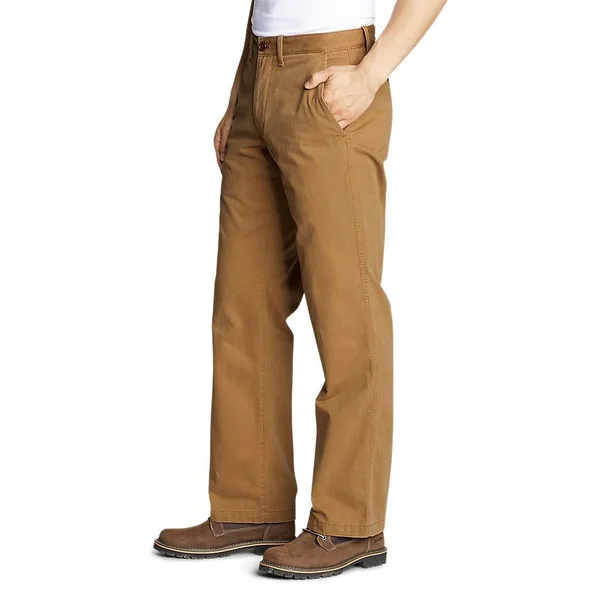 Eddie Bauer Men's Classic Wash Chino Pants - Brown - 33/32