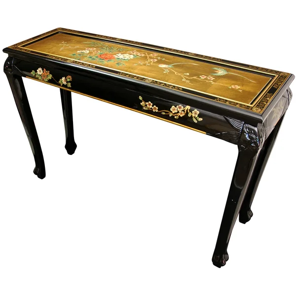 Oriental Furniture Claw Foot Gold Leaf Console Table