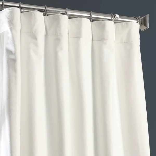 Caspian Blue Plush Velvet Hotel Blackout Curtain, Half Price Drapes
