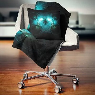Abstract Bright in Fractal Flower Pillow East Urban Home Size: 18x22 x 18