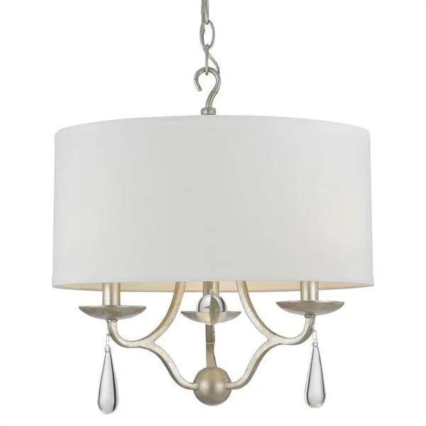 Crystorama 5973-SL Manning 3 Light Chandelier - Silver Leaf