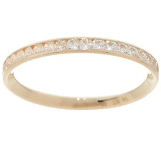 Diamonique Channel Set Eternity Band, 14K Gold, Size 11, Yellow Gold