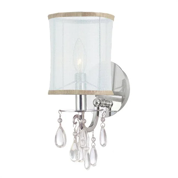 Crystorama 5621-CH Hampton 1 Light Sconce - Polished Chrome
