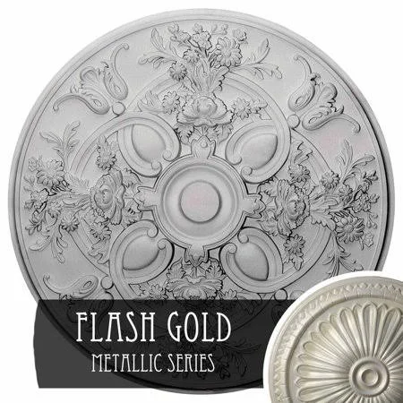Ekena Millwork CM30TEFLS 30 5/8x22OD x 2 1/2x22P Tellson Ceiling Medallion (Fits Canopies Up to 6 3/4x22), Hand-Painted Flash Go
