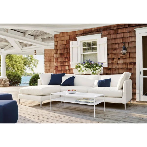 Room & Board, Modern Slim Outdoor Coffee Table 22D 46W 16H in Slate Grey Blue