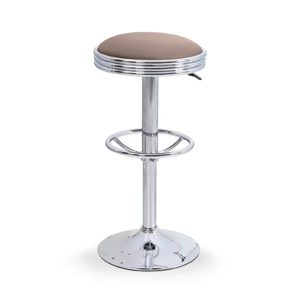 Alpha Home Swivel Bar Stool Counter Height Round PU Leather Adjustable Pub Stool with Chrome Footrest