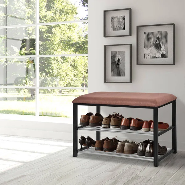 Costway 2 Tiers Shoe Storage Rack Soft Seat Bench