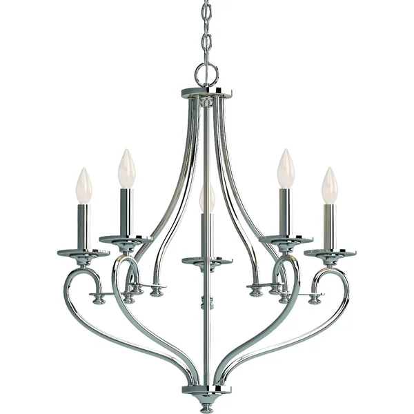 Volume Lighting Tes 5-Light Chrome Chandelier