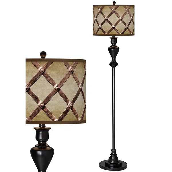 Metal Weave Giclee Glow Black Bronze Floor Lamp - Style #89V47