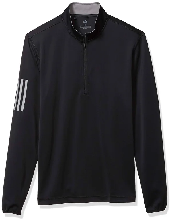 Adidas 3-Stripe Midweight Layering Sweatshirt (Medium) in Black