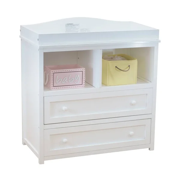 AFG Baby Furniture Ariel Solid Wood 2-Drawer Baby Dress Changer - White