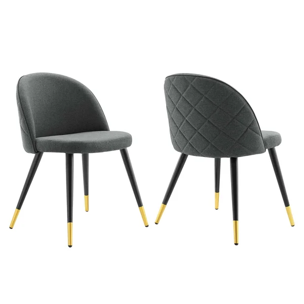 Modway Cordial Upholstered Fabric Dining Chairs - Set of 2 - Gray