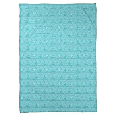 Hand Drawn Triangles Fleece Blanket East Urban Home Size: 50x22 W x 60x22 L, Color: Teal