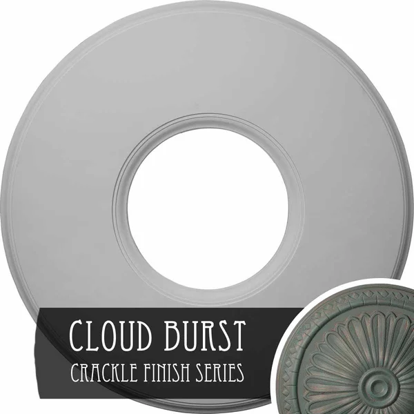 51 1/8x22OD x 19 7/8x22ID x 2x22P Deco Ceiling Medallion (Fits Canopies Up to 19 7/8x22), Hand-Painted Cloud Burst Crackle