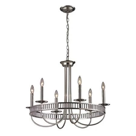 World of Lamp Chandeliers 6 Lights with Polished Chrome Finish Candelabra 24 inch 360 W - Wol WLA48882