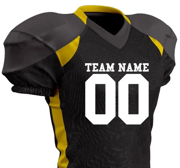 Custom Champro Huddle Stretch Polyester Dazzle Jersey - Size: XL, Black/Gold, Add Team Name & Number to Football Uniforms