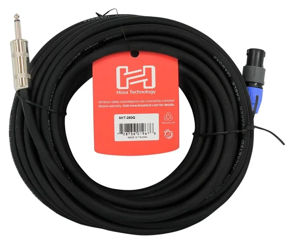 Hosa SKT-250Q Edge Speaker Cable Speakon to 1/4x22 TS. 50&