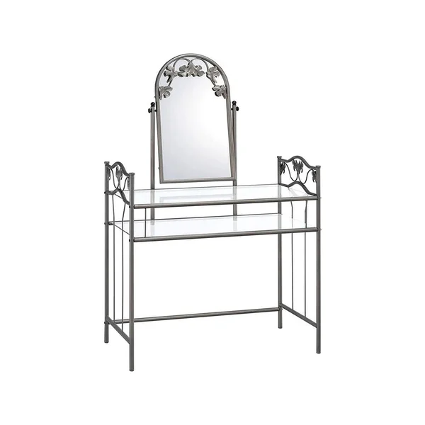 Belcrest Pewter Metal and Glass Vanity Set