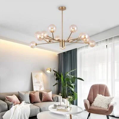 Ayaan 15 - Light Sputnik Modern Linear Chandelier Corrigan Studio Finish: Brass