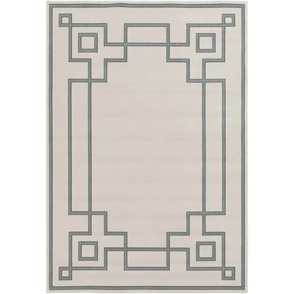 3.5& x 5.5& Mosaic Medley Mossy Stone Gray and Sandy Beige Shed-Free Area Throw Rug