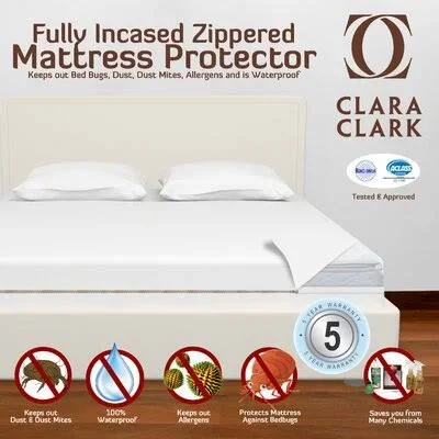 Clara Clark Bed Bug Proof Encasement, Premium Hypoallergenic Waterproof Mattress Cover Size: King
