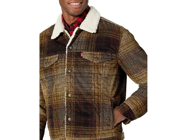 Levi&s Type III Sherpa Tinsel Plaid Trucker Jacket - 2XL