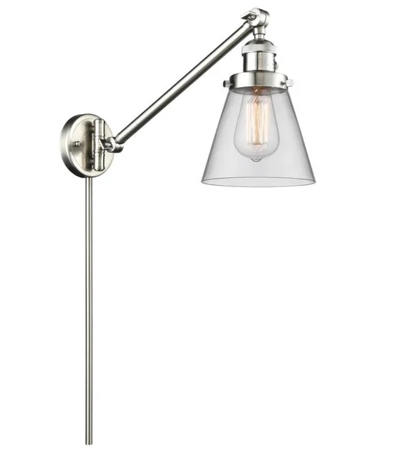 Innovations Lighting 237-BAB-G62 Small Cone-1 Light Swing Arm Wall