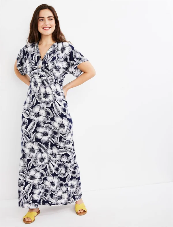 Motherhood Maternity - Tie Detail Pull Over Nursing Dress - S