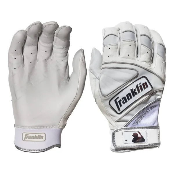 Franklin Powerstrap Chrome Adult Batting Gloves - Royal Large