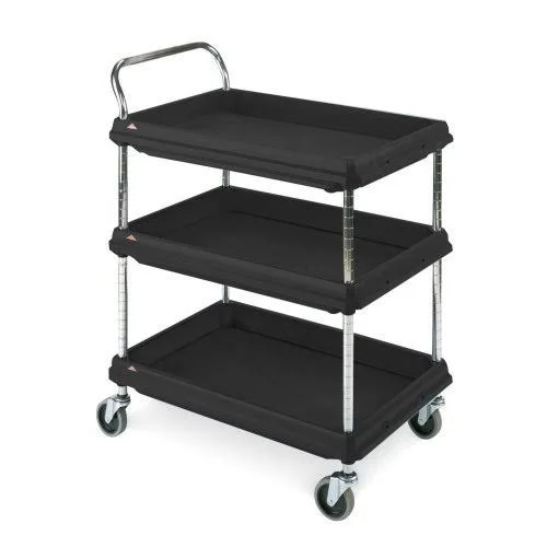 Metro BC2636-3DBL - Black 3 Shelf Deep Ledge Utility Cart, 27x22 x 39x22 x 33x22