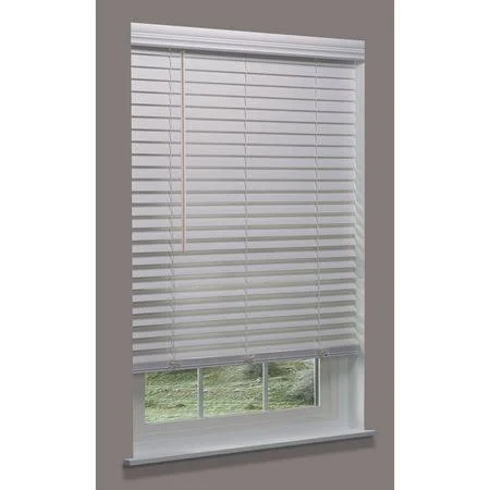 Linen Avenue F5Wt6475B56Fb Cordless Faux Wood Blind - white, 64-3/4x22w x 5
