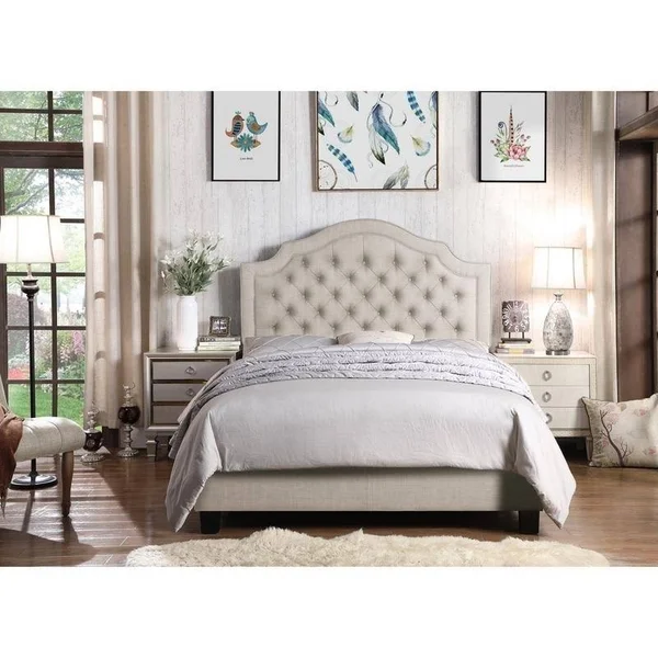 Rosevera Angelo Upholstered Platform Bed - Full Size in Gray