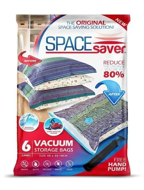 Spacesaver Premium Reusable Vacuum Storage Bags (Jumbo 6 Pack)