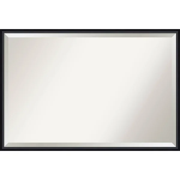 37x22 x 25x22 Lucie Framed Bathroom Vanity Wall Mirror Black - Amanti Art